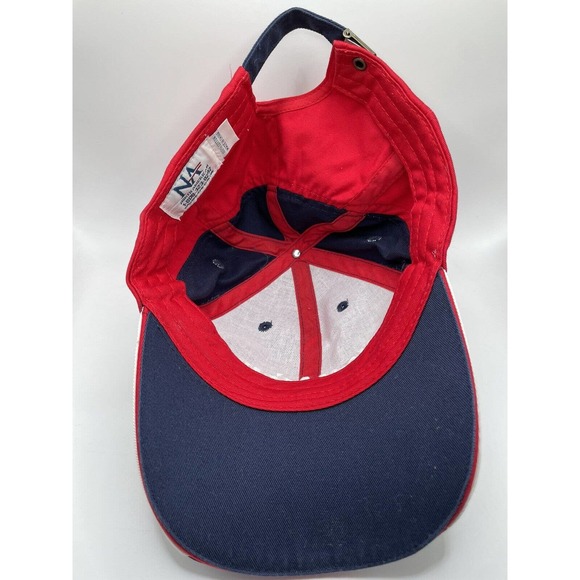 KOMATSU Trucker Hunting Hat Cap Embroidered Red White Blue Adjustable Strap - Picture 4 of 5